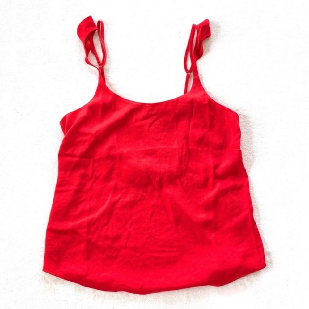 David Lerner Red Ruffle Strap Cami Top - Picture 6 of 8
